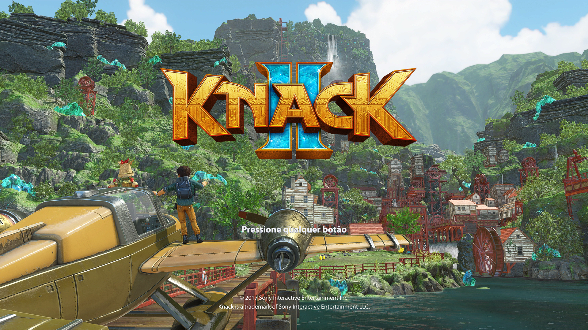 Knack II title screen captured from the experimental Windows port